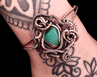 Chrysoprase Cuff Bracelet