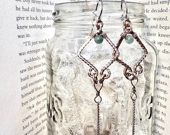 Twisted Green Aventurine Earrings