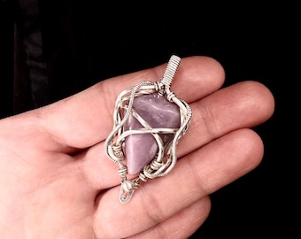Sterling Silver Purple Jade pendant