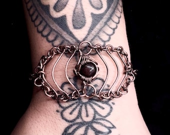 Handmade Garnet Bracelet, Adjustable