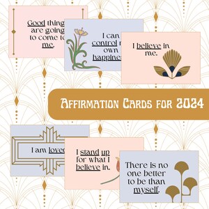 2024 Affirmation Cards, Meditation Cards, Affirmation Cards Printable, Affirmation Cards Digital, New Year Affirmations, Digital Download