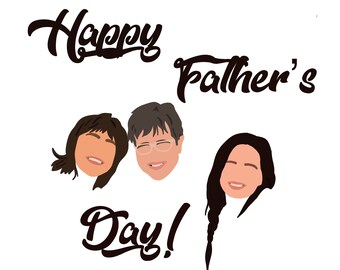 DIGITAL DOWNLOAD, Custom Father's Day Card, Custom Portrait, Gift for Dad