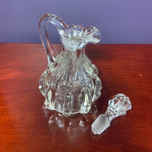 Vintage Broken Column aka Rattan US Glass Co. Cruet with Original Stopper c. 1893