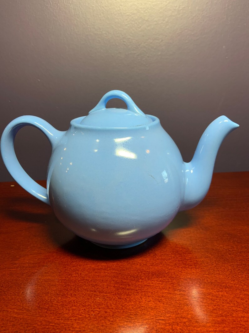 Vintage Cornflower Blue Lipton Teapot Etsy