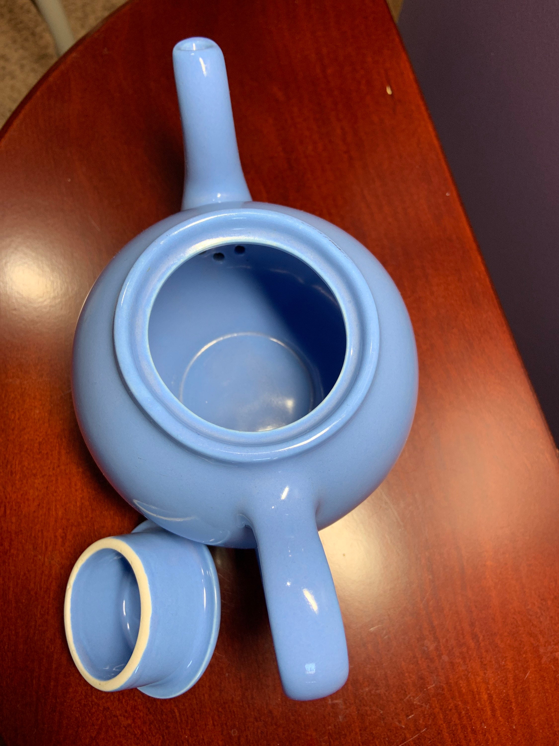 Vintage Cornflower Blue Lipton Teapot Etsy