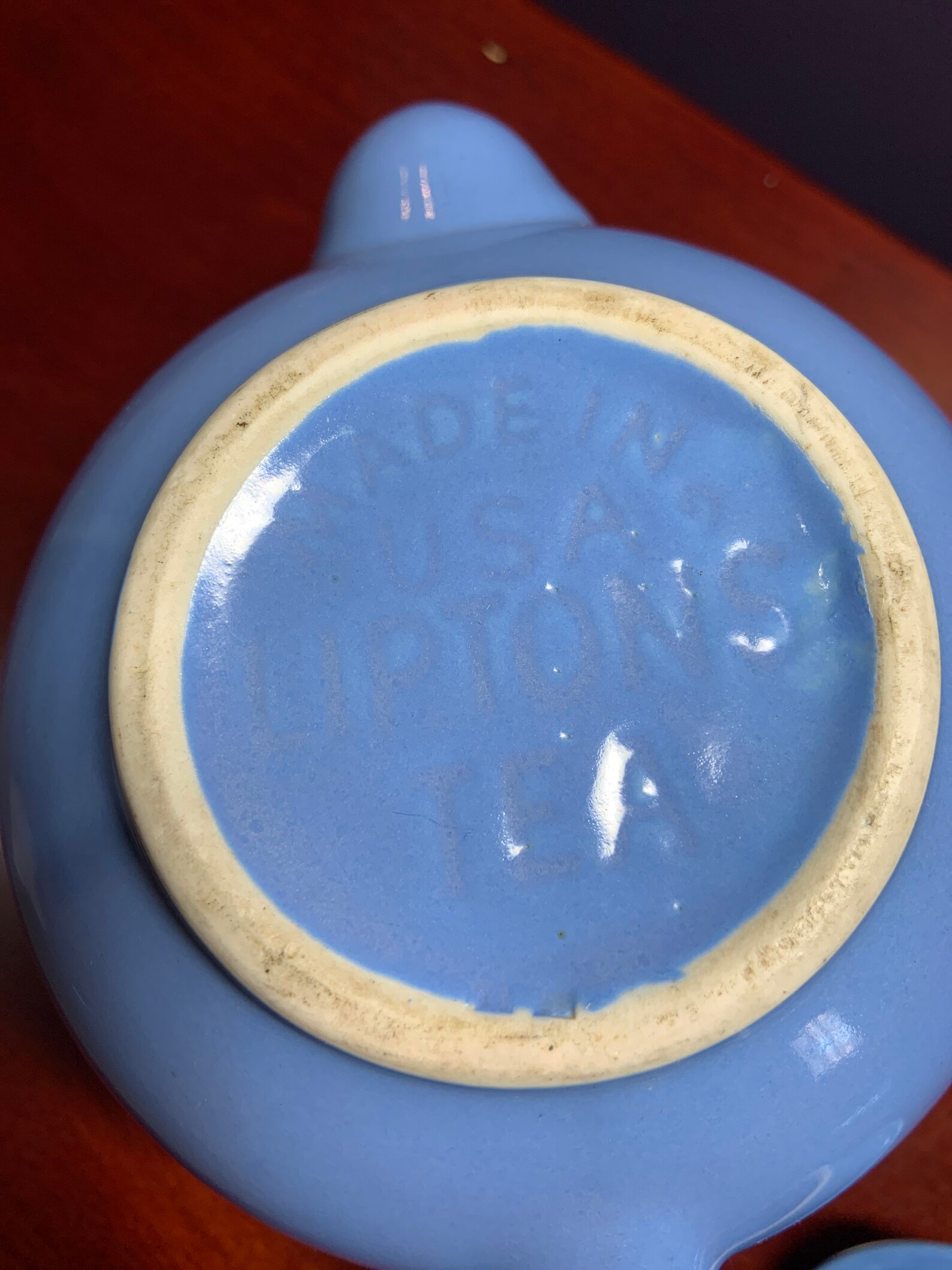 Vintage Cornflower Blue Lipton Teapot Etsy