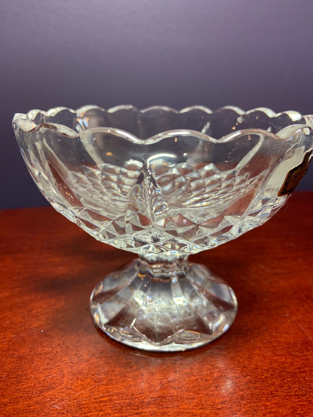 Vintage Lead Crystal Pedestal Dish by Zajecar, Made in Yugoslavia Etsy