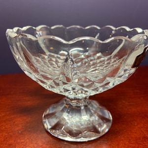 Vintage Lead Crystal Pedestal Dish by Zajecar, made in Yugoslavia