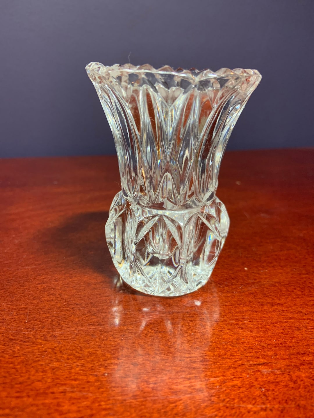 Vintage Cut Glass Toothpick Holder. See Pictures for More Etsy