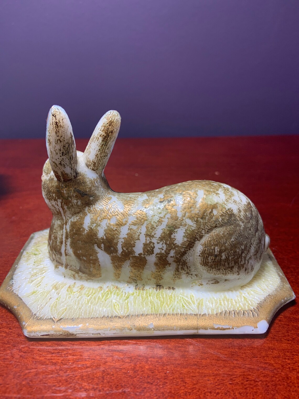 Vintage Westmoreland White Milk Glass Rabbit on Nest Powder - Etsy