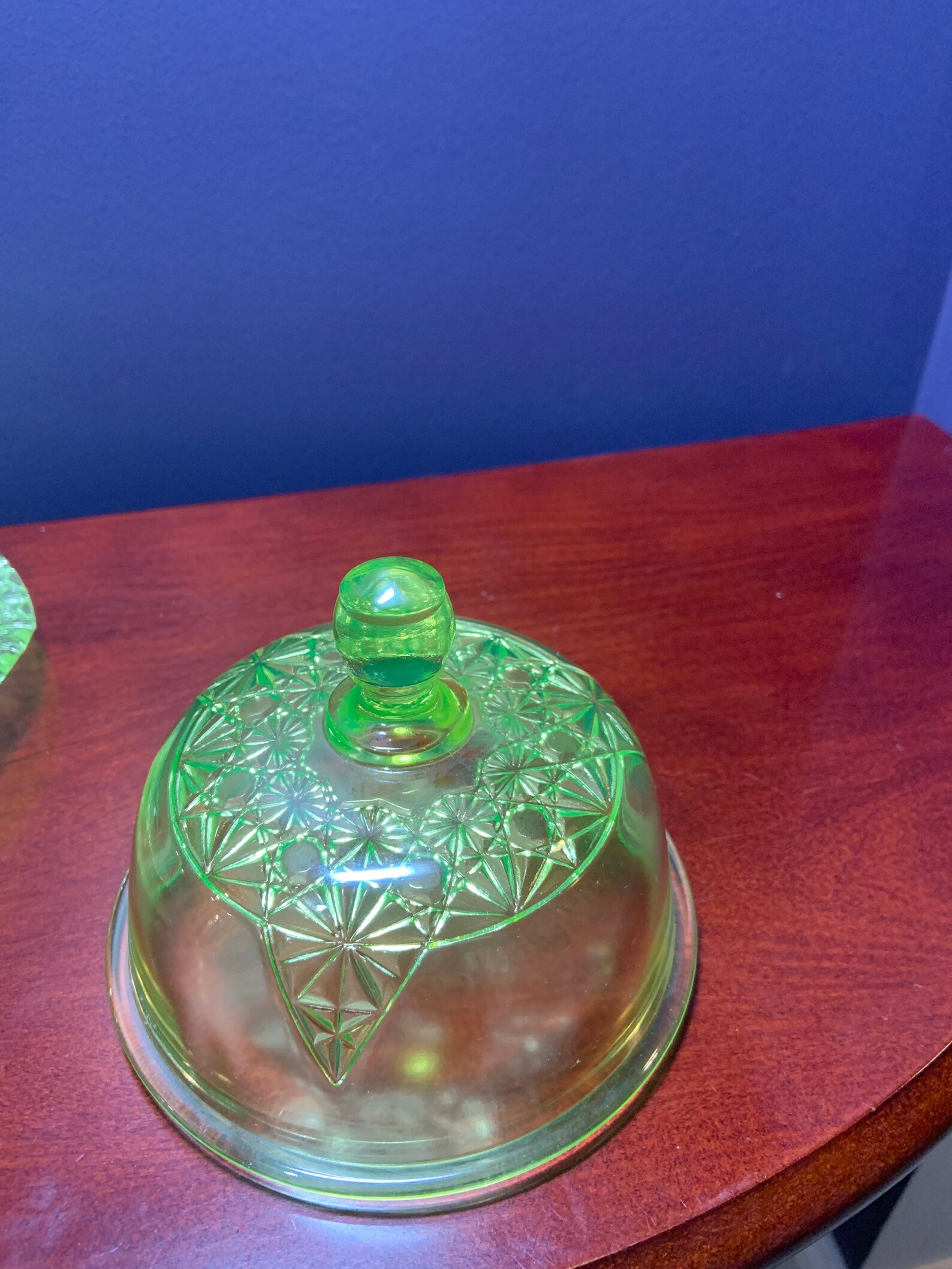 Yellow Vaseline Glass Covered Butter Dish. Mckee Queen Etsy