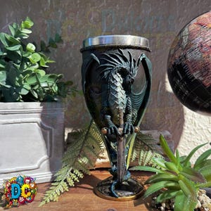 Green dragon goblet, chalice, barware, old world, kings cup, medieval fantasy