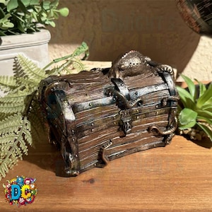 Octopus jewelry trinket box, nautical storage box, old treasure chest