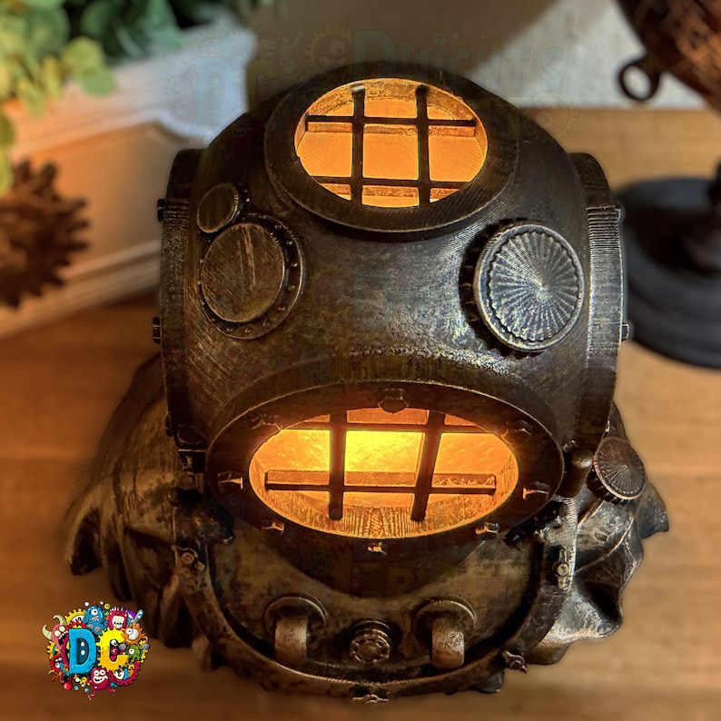 Deep‑Sea Diver Nautical Table Lamp Nightlight