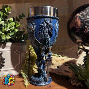 Humble blue dragon goblet, chalice, barware, old world, kings cup, medieval fantasy