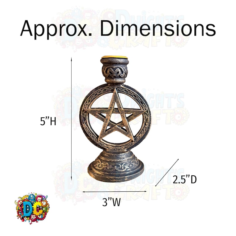 Pentagram Pentacle Candle Holder Set