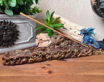 Dragon on log incense stick holder, aromatherapy, fragrance incense burner