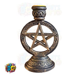 Pentagram Pentacle Candle Holder Set