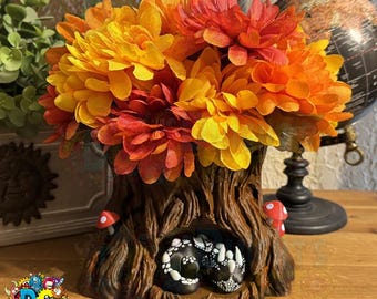 Dragon Planter – Medieval Fantasy Decor – Artisan‑Made & Hand‑Finished - Sleeping Spotted Dragon