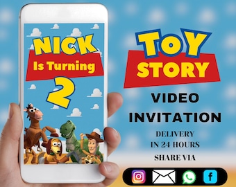 Two infinity video invitation,   toy story birthday video invitation, Two infinity Kid video invite, digital invitation, personalised invita