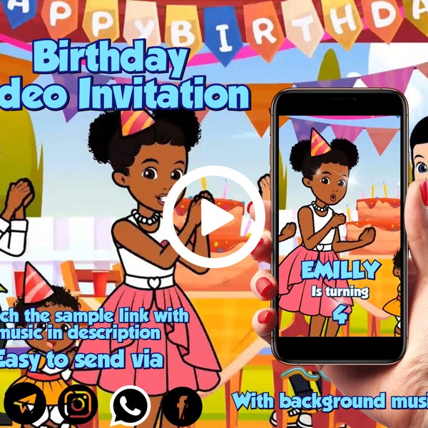 Gracies corner birthday video Invitation, Gracies corner video Invitation, personalised Gracies evite, Digital Invitation