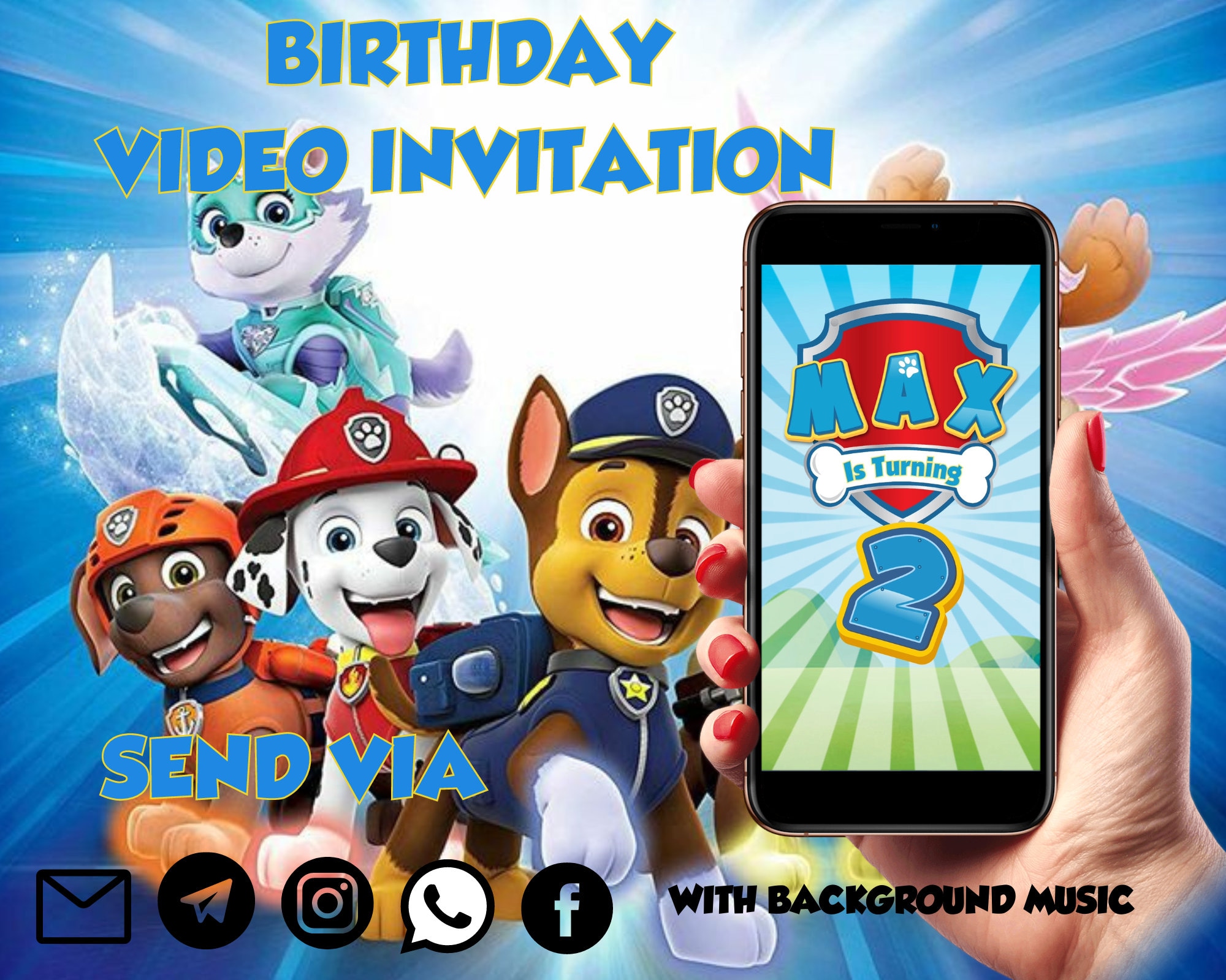 Paw Patrol Invitation Digital Download — Means Of Lines atelieryuwa