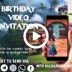 Encanto Birthday Invitation, Encanto video Invitation, Encanto birthday invitation Video, Encanto invite