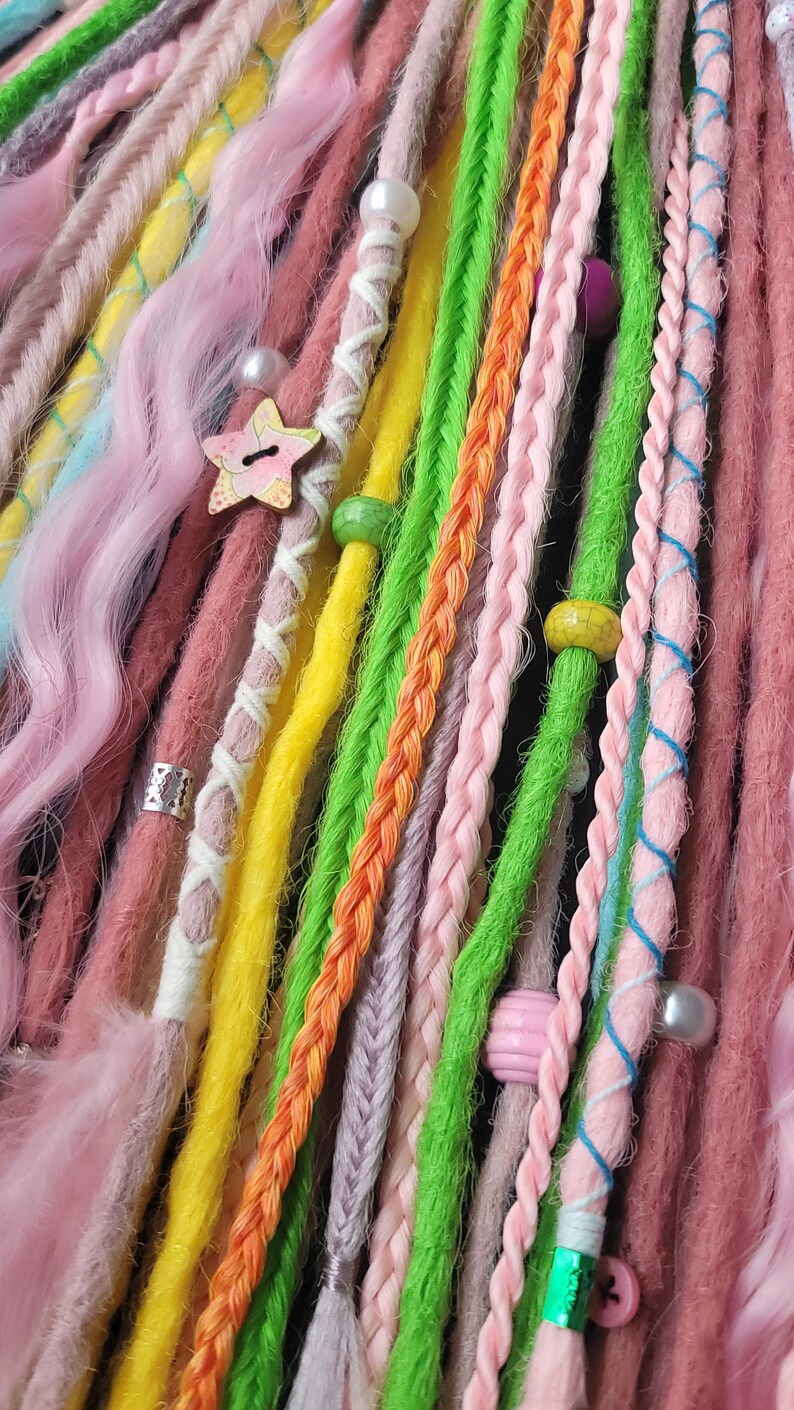 Rainbow Dreadlocks and Braids Set. Easy to Use. Temporary and Etsy