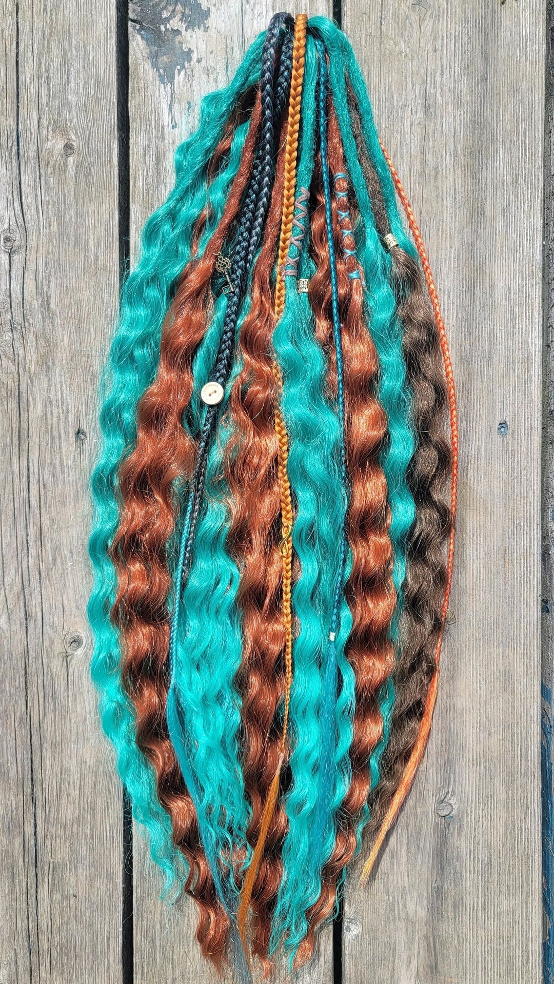 Rose Gold Dreadlocks and Braids Set. Temporary and Reusable Dreadlocks