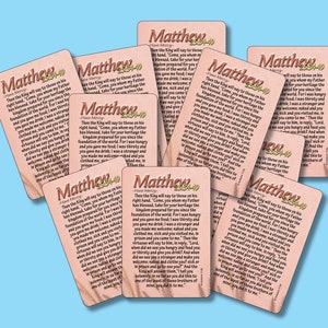 MATTHEW 25:34-40 &quot;Have Mercy&quot; - Mini-Verse Cards, Wallet, Pocket, Inspirational, Motivating, Encouragement, Religious, Scripture (CTG)