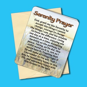 Serenity Prayer Poem, Greeting Card, Inspirational, Encouragement, Long Version