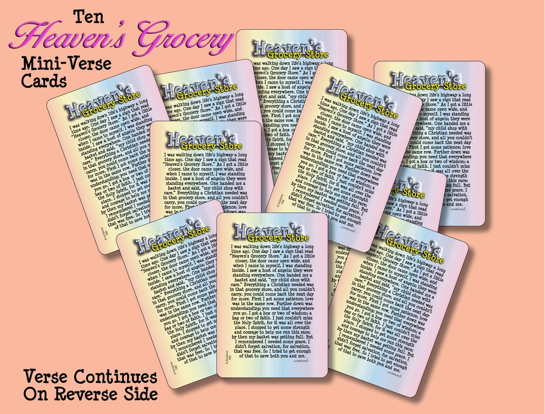 Heaven's Grocery Store Mini-verse Card, Wallet, Pocket, Inspirational ...