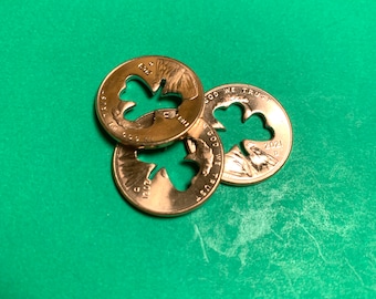 Keepsake Penny, Shamrock Penny, Shamrock Pennies From Heaven, Lucky Charm, Shamrock In My Pocket, Pocket Token, Cut Out Coin