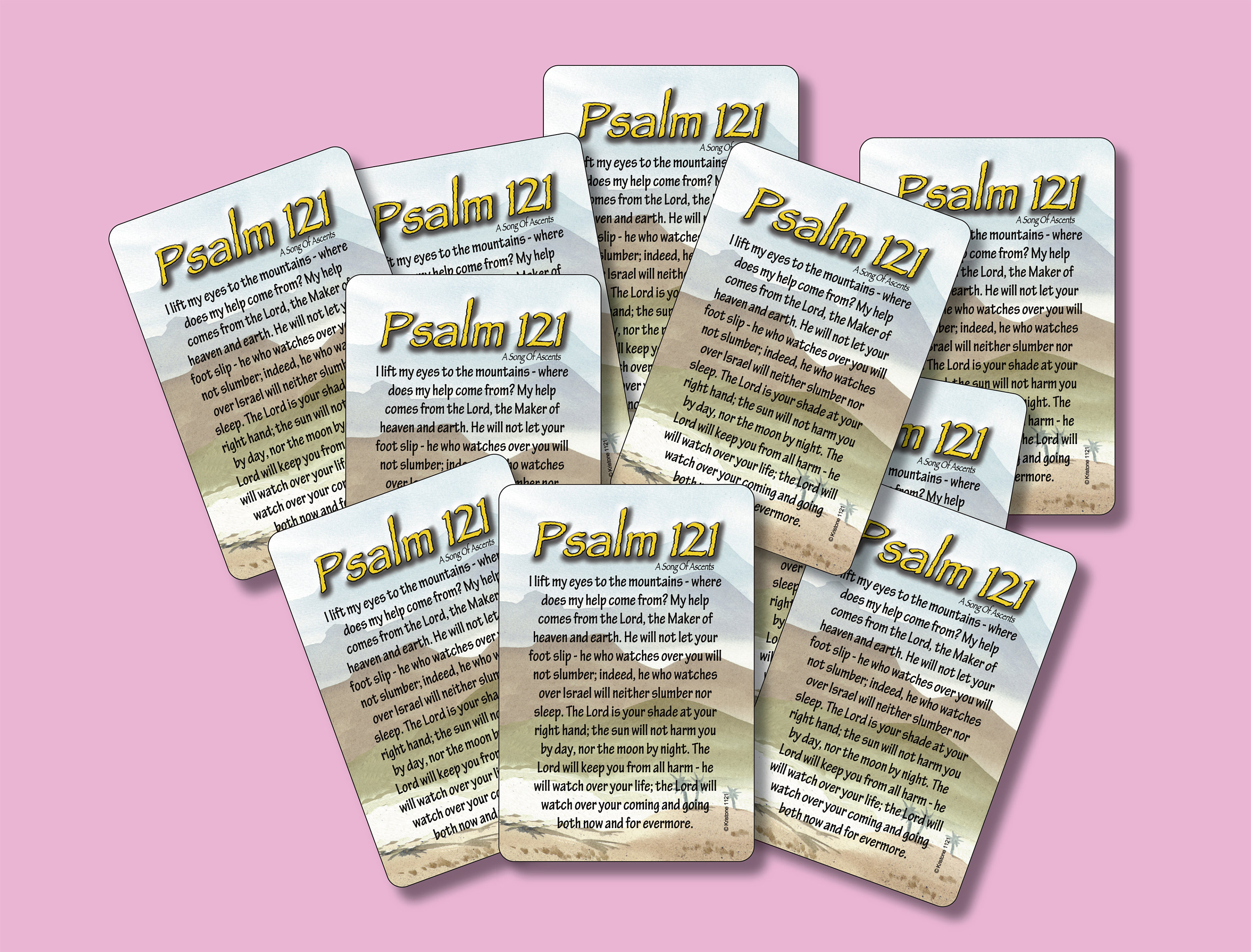PSALM 121 Song Of Ascents Mini verse Card Wallet Pocket 
