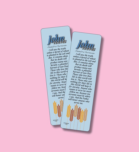 JOHN 122426 Scripture Bookmark Bible Verse Bookmark Etsy