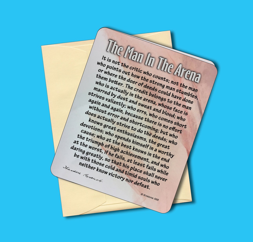 The Man in the Arena - Greeting Card, Inspirational, Encouragement ...