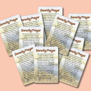 Oración de la serenidad (versión larga) Tarjeta con versículo en miniatura, billetera, bolsillo, inspiradora, motivadora, alentadora, religiosa, simpatía, cristiana (CTG)
