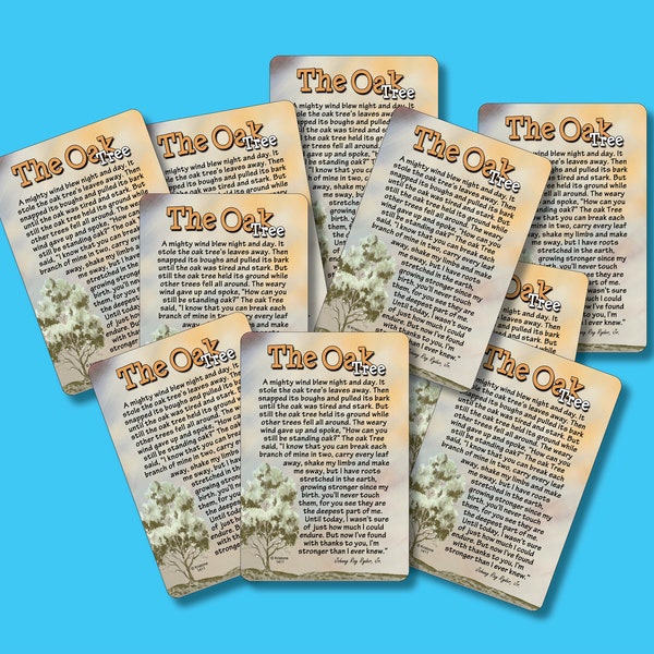 The Oak Tree - Mini-Verse Card, Wallet, Pocket, Inspirational, Motivating, Encouragement, Uplifting (CTG)