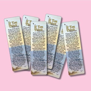 If You Think You Can - Poem, Motivational, Encouragement, Inspirational - 6 Verse Bookmarks