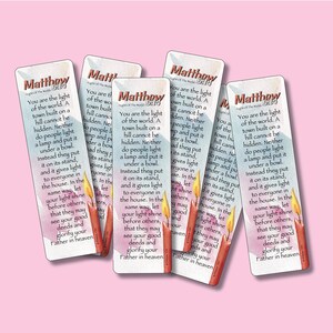 MATTHEW 5:14   - Scripture Bookmark, 6 Bible Verse Bookmarks, Christian Gifts, Bible Quote, Encouragement, Study Tools