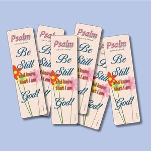 PSALM 46:10    - Scripture Bookmark, 6 Bible Verse Bookmarks, Christian Gifts, Bible Quote, Encouragement, Study Tools