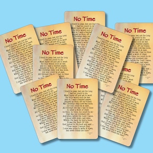 NO TIME &#39;I Knelt To Pray But Not For Long&#39; - Mini-Verse Card, Wallet, Pocket, Inspirational, Motivating, Encouragement, Hope (CTG)
