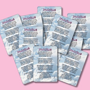 INVICTUS - "De la noche que me cubre" - Tarjeta con versículo en miniatura, billetera, bolsillo, inspiración, motivación, aliento, esperanza (CTG)