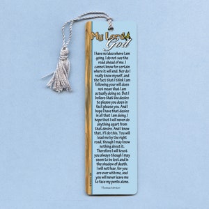 My Lord God - Thomas Merton Quote - Tassel Bookmark - Encouragement, Inspirational, Motivating, Religious