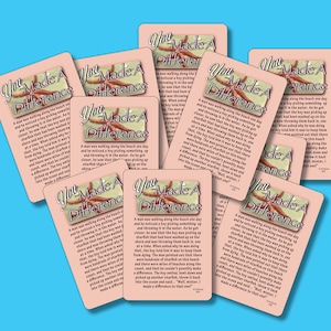 You Made A Difference (Starfish Story) Mini-Verse Card, Wallet, Pocket, Inspirational, Motivating, Encouragement, Religious, Memorial (CTG)