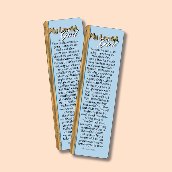 My Lord God - A poem by Thomas Merton - Religious, Inspirational, Movitating - Verse Bookmarks (VBM)