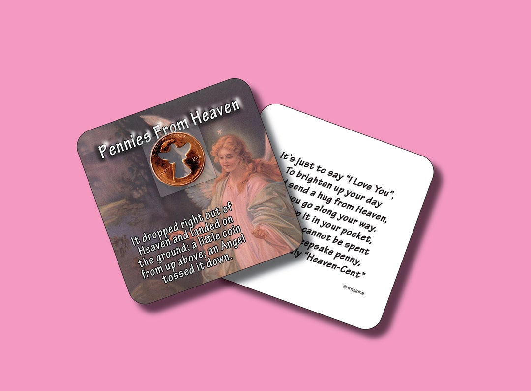 Pennies From Heaven Poem, Angel Cut Out Pennies, Guardian Angel Penny ...