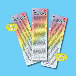 RAINBOW BRIDGE - Pet Poem - 3 No-Tassel Bookmarks - Memorial Keepsake, Bereavement Gift, Pet Sympathy