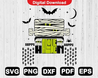 Halloween OffRoad Svg, Mummy Off Road Car Svg, Spooky Season Svg, Funny Halloween Shirt Svg, Svg Files For Cricut, Clipart, Png, Dxf, Eps