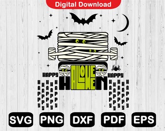 Carro off-road de múmia SVG: clipart de Halloween (download digital)